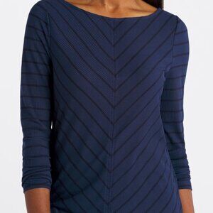 NWT: Liverpool "Keisha" long sleeve miter front boat neck top, size S